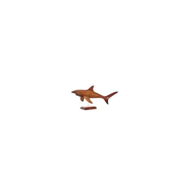 Animaux-Bois-Animaux-Bronzes propose Lasterne - Les miniatures sur socle - Le requin en chasse - 50 cm - Last-ARE050S-R