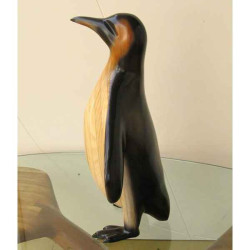 Décoration OiseauxLasterne-Ornementale-Le pingouin en arrêt - 60 cm - OPI060P Artisan Français - art animalier bois