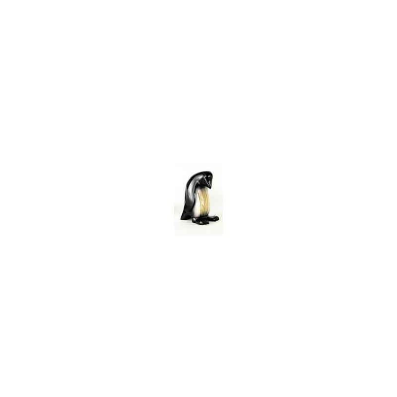 Décoration OiseauxLasterne-Miniature à poser-Le pingouin sur son nid - 27 cm - PI27-3R Artisan Français - art animalier bois