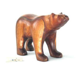 Animaux-Bois-Animaux-Bronzes propose Lasterne-Miniature à poser-L'ours en marche - 30 cm - ZOU030