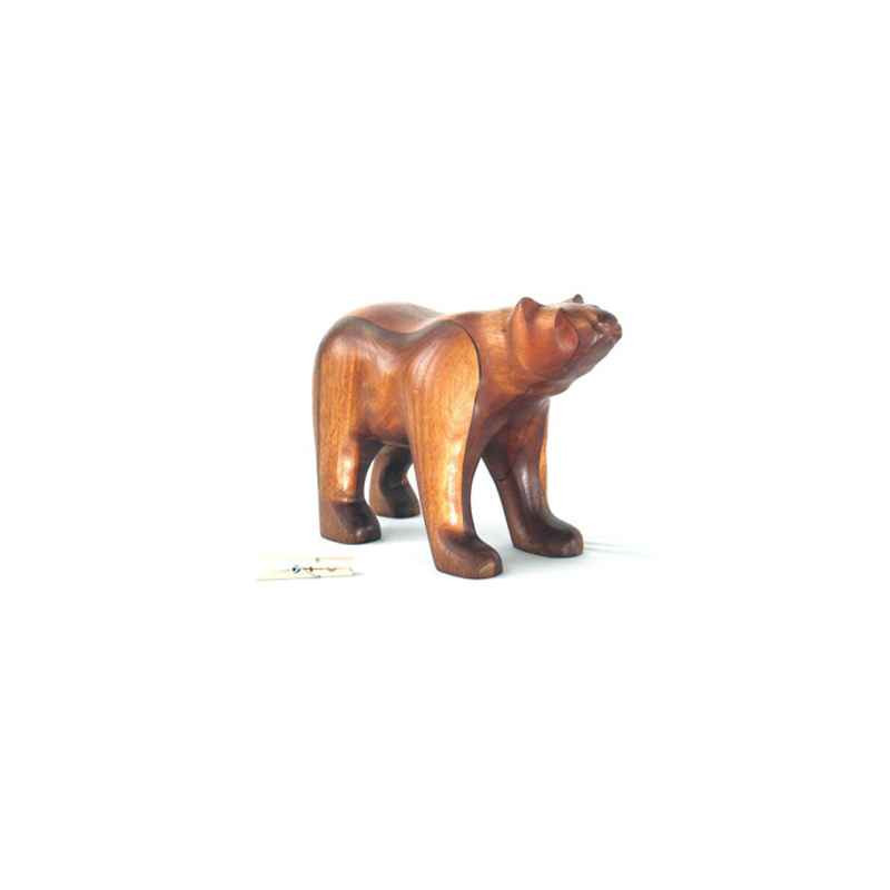 Animaux-Bois-Animaux-Bronzes propose Lasterne-Miniature à poser-L'ours en marche - 30 cm - ZOU030