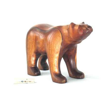 Animaux-Bois-Animaux-Bronzes propose Lasterne-Miniature à poser-L'ours en marche - 30 cm - ZOU030