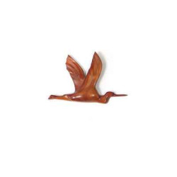 Décoration OiseauxLasterne - Les oiseaux en vol - Vol du héron - 30 cm - BHE030-2 Artisan Français - art animalier bois
