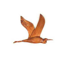 Décoration OiseauxLasterne - Les oiseaux en vol - Vol du héron - 60 cm - BHE060-2 Artisan Français - art animalier bois