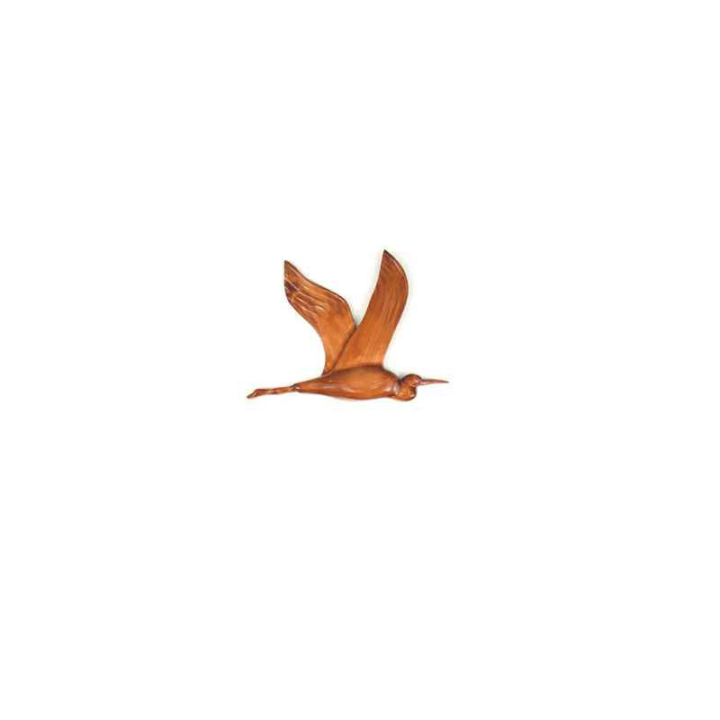 Décoration OiseauxLasterne - Les oiseaux en vol - Vol du héron - 60 cm - BHE060-2 Artisan Français - art animalier bois