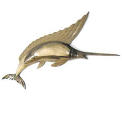 Animaux-Bois-Animaux-Bronzes propose Lasterne-Bas reliefs-Le saut de l'espadon - BES300R