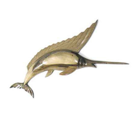 Animaux-Bois-Animaux-Bronzes propose Lasterne-Bas reliefs-Le saut de l'espadon - BES300R