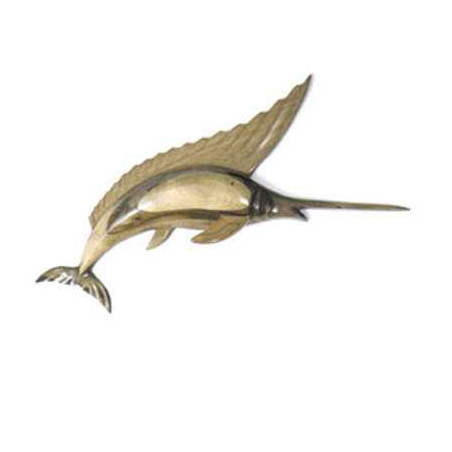 Animaux-Bois-Animaux-Bronzes propose Lasterne-Bas reliefs-Le saut de l'espadon - BES150R