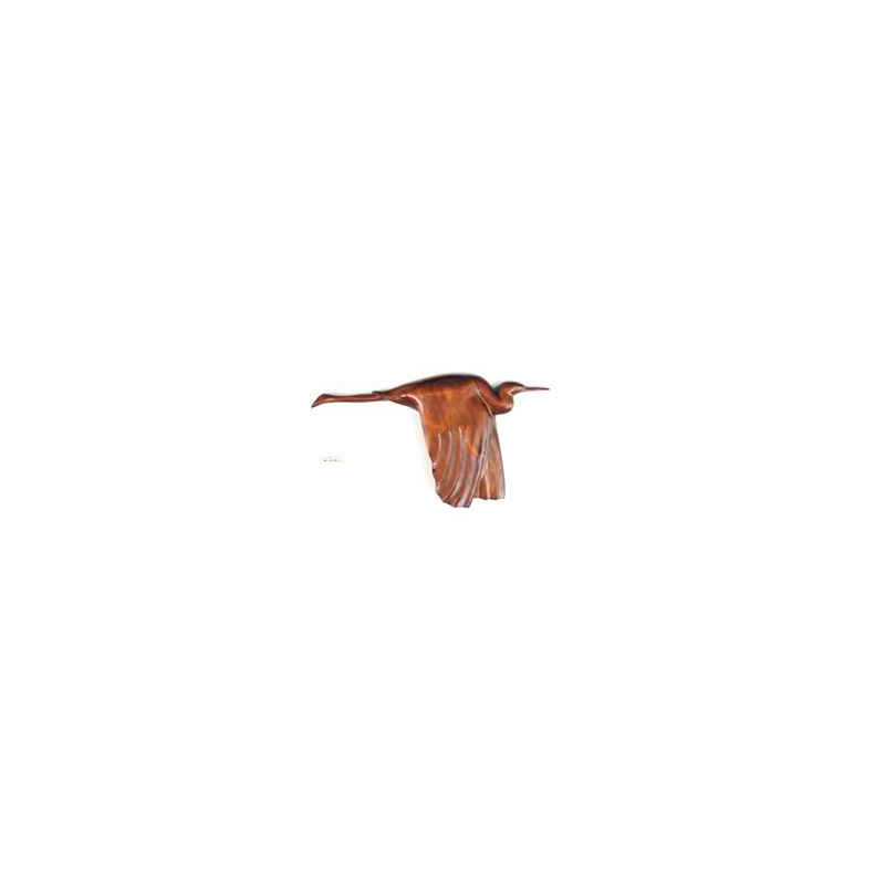 Décoration OiseauxLasterne - Les oiseaux en vol - Vol du héron - 60 cm - BHE060-1 Artisan Français - art animalier bois