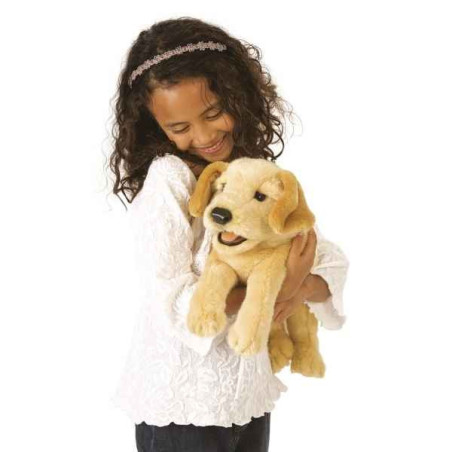 Marionnette Peluche Folkmanis Chiot de Labrador jaune -2833