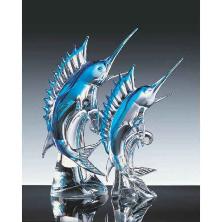 Animaux-Bois-Animaux-Bronzes propose Poisson en verre Formia -V45018