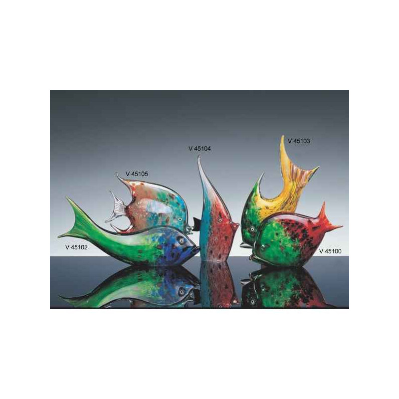 Animaux-Bois-Animaux-Bronzes propose Poisson en verre Formia -V45105