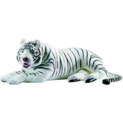 Félin Tigre Blanc couché peluche animalière -4923