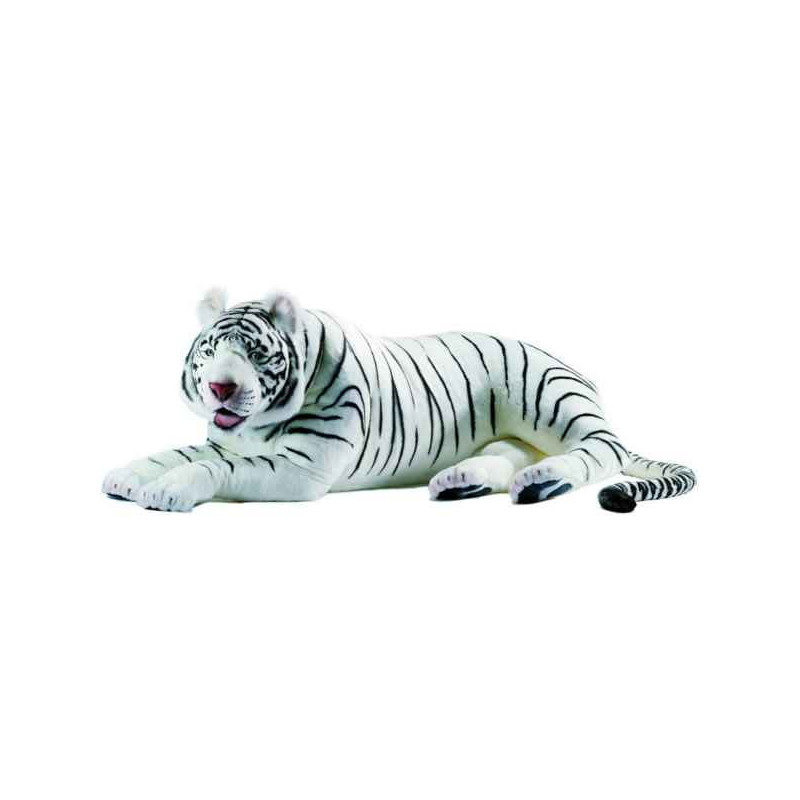 Félin Tigre Blanc couché peluche animalière -4923