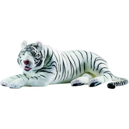 Félin Tigre Blanc couché peluche animalière -4923