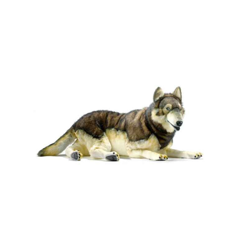 Animaux de la forêt Loup couché peluche animalière -5510