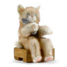 Peluche Chaton beige avec boîte et souris Anima  5587