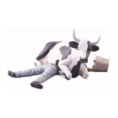 Animaux de la ferme Cow parade -buenos aires 2006, artiste gerardo feldstein - ni mu/sitting on man-47811