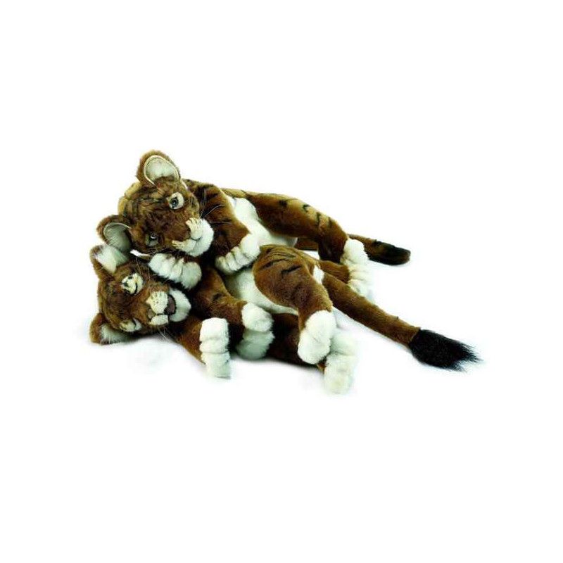Félin Tigre brun "joueur" 40 cm peluche animalière -4750