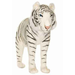 Félin Tigre blanc à 4 pattes 100 cm peluche animalière -3716