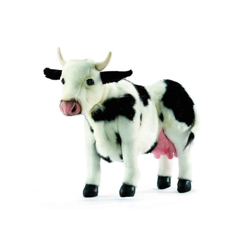 Anima   Peluche vache debout noire et blanche 35 cm   4775