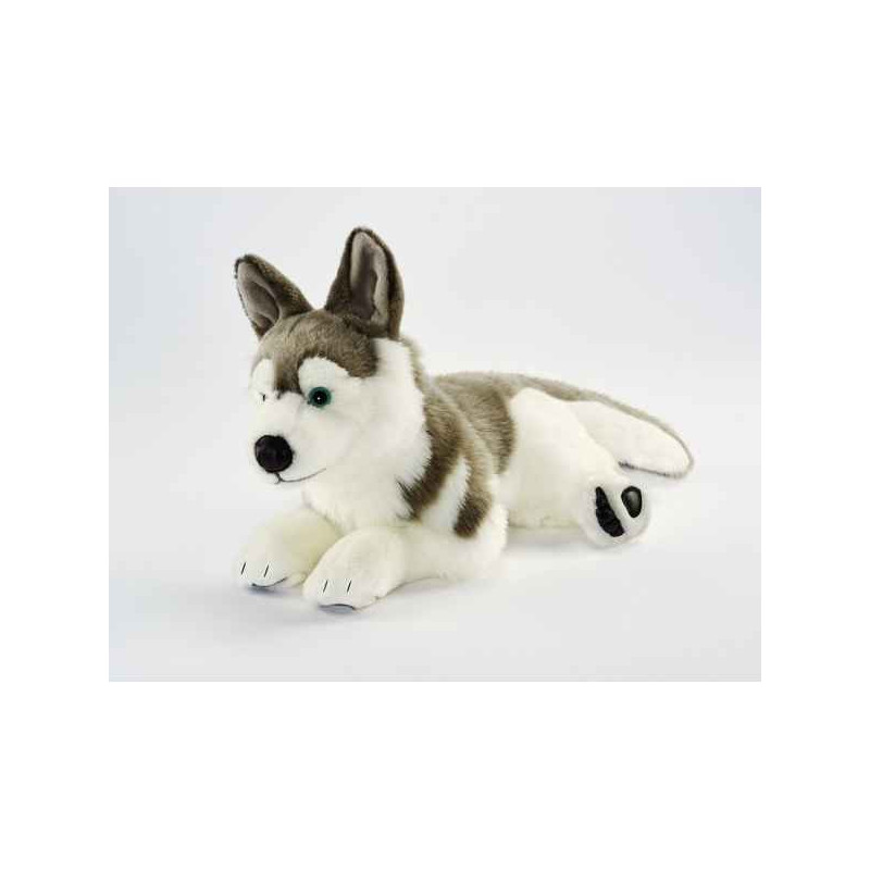 Animaux-Bois-Animaux-Bronzes propose Chien Husky 42 cm peluche animalière -1646