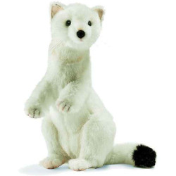 Animaux de la forêt Hermine blanche dressée 28 cm peluche animalière - 4860