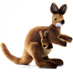 Anima   Peluche wallaby avec bébé 35 cm   2782