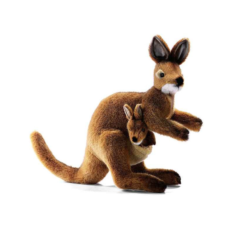 Animaux sauvage Wallaby avec bébé 35 cm peluche animalière -2782