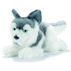 Animaux-Bois-Animaux-Bronzes propose Chien Husky 27 cm peluche animalière -1647