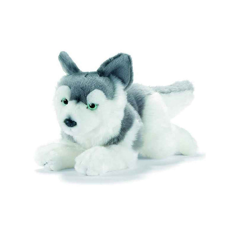 Animaux-Bois-Animaux-Bronzes propose Chien Husky 27 cm peluche animalière -1647