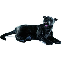 Félin Panthère noire couchée 100 cm peluche animalière -4740
