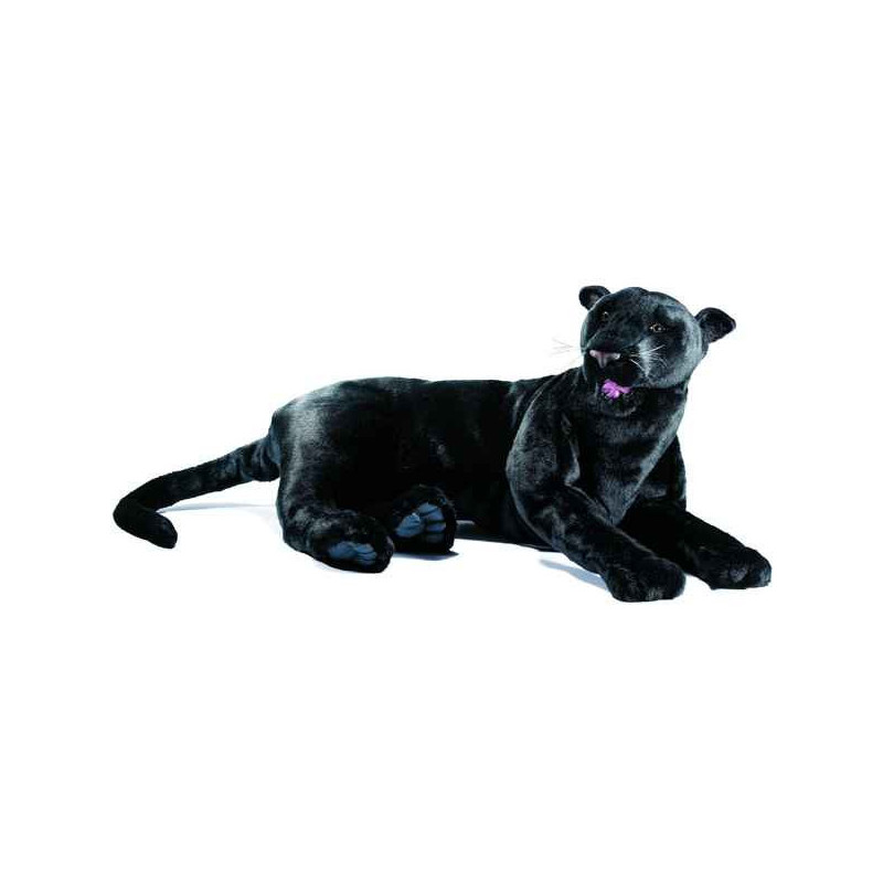 Félin Panthère noire couchée 100 cm peluche animalière -4740