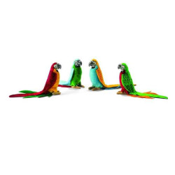 Décoration OiseauxPerruche vert/rouge 16cmh peluche animalière -3326 Anima