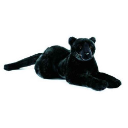 Félin Panthère noire couchée 35 cm peluche animalière -1619
