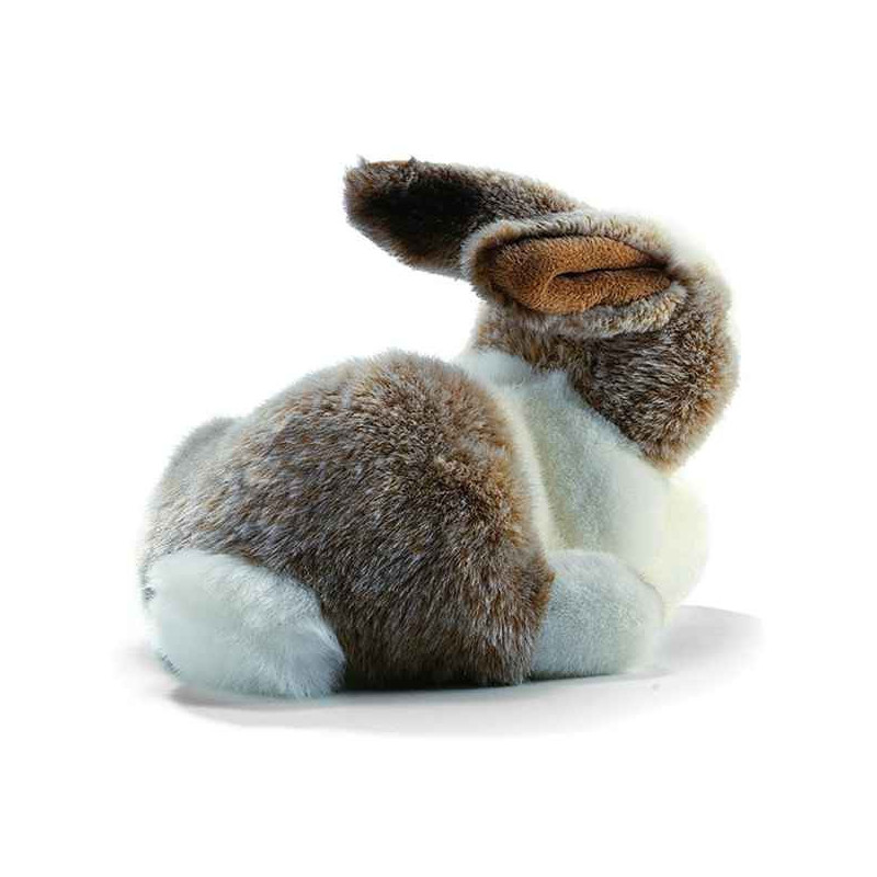 Animaux de la ferme Lapin couché blanc beige  24 cm peluche animalière -1616