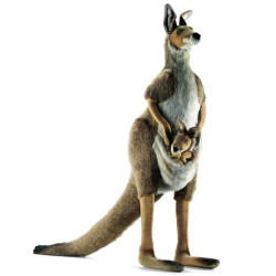 Animaux sauvage Kangourou avec bébé 135 cm peluche animalière -2716