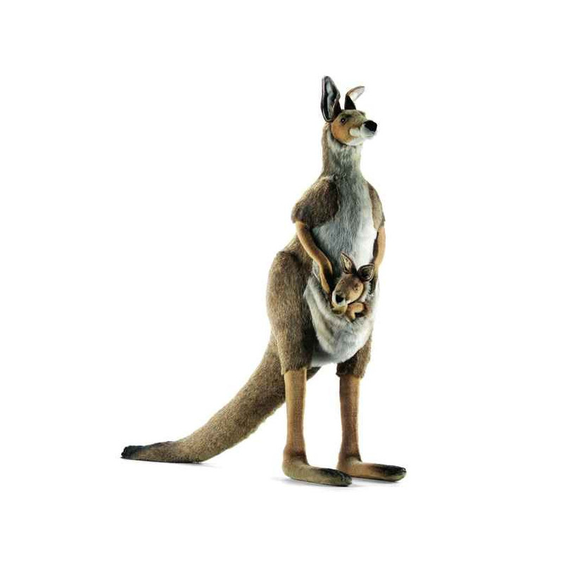 Animaux sauvage Kangourou avec bébé 135 cm peluche animalière -2716