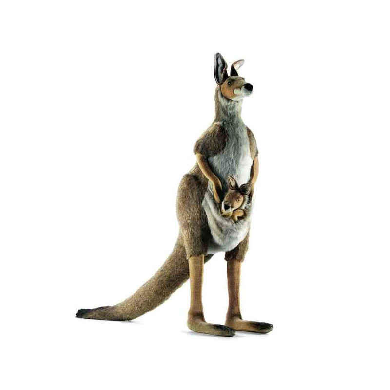 Animaux sauvage Kangourou avec bébé 100 cm peluche animalière -3235