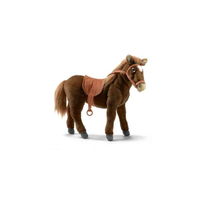 Peluche cheval brun (avec selle) 37cml anima -5811