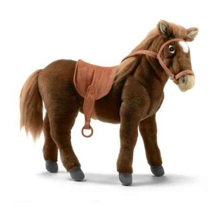 Peluche cheval brun (avec selle) 37cml anima -5811