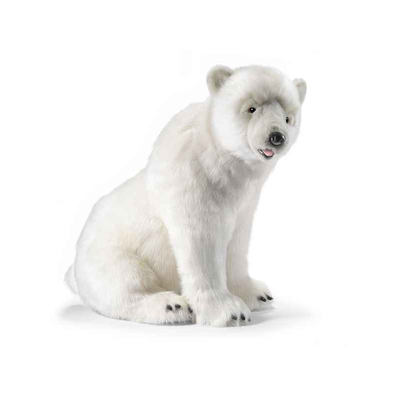 Animaux-Bois-Animaux-Bronzes propose Ours polaire assis 45cmh/50cml peluche animalière -3737