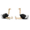 Décoration OiseauxAutruche souple (x2) 17cmh peluche animalière -3627 Anima