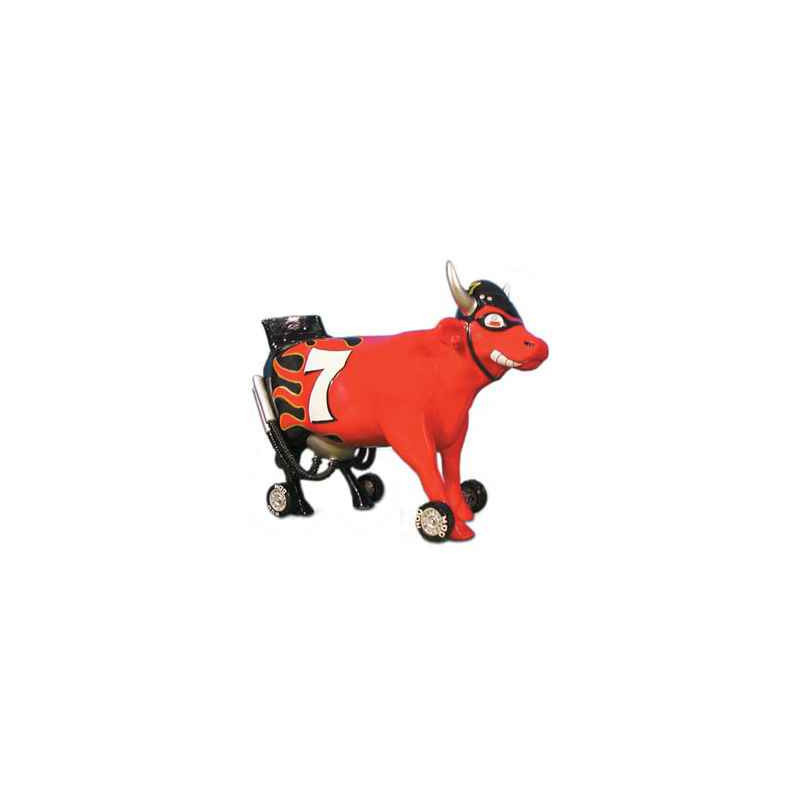 Animaux de la ferme Petite vache Nacow Stockyard Racecow CowParade résine taille S