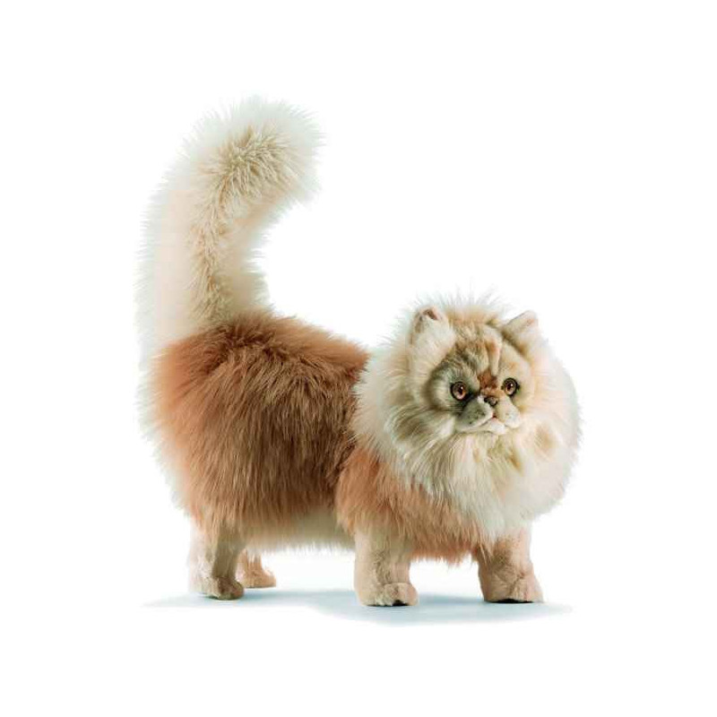 Anima   Peluche chat persan à 4 pattes miel/écru 45 cm   5011