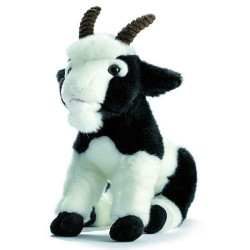 Animaux de la ferme Chèvre noire et blanche 26 cm peluche animalière -1704