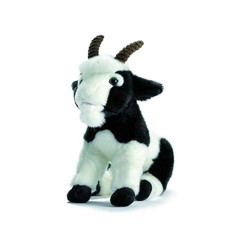 Anima   Peluche chèvre noire et blanche 26 cm   1704