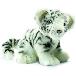 Félin Bébé tigre blanc assis 18 cm peluche animalière -3420