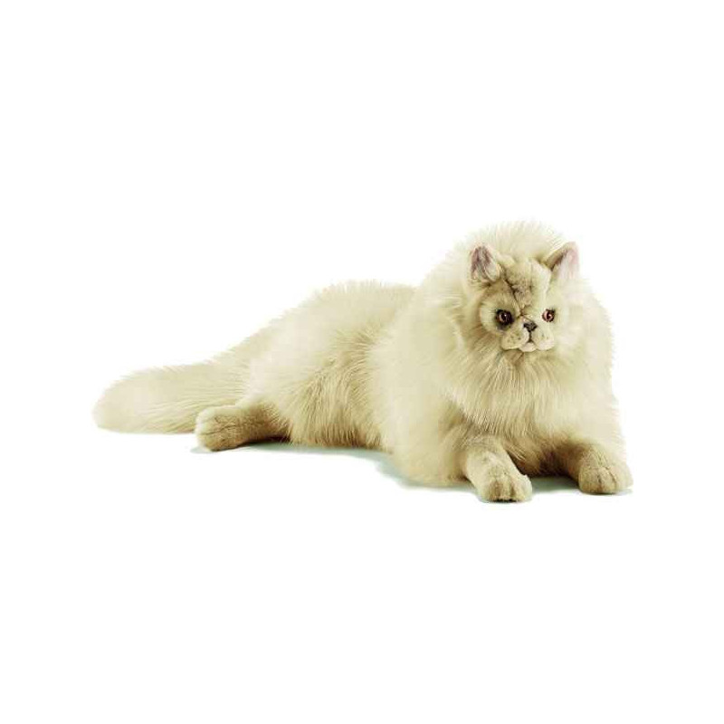 Animaux-Bois-Animaux-Bronzes.com propose Chat persan couché écru 50 cm-5010
