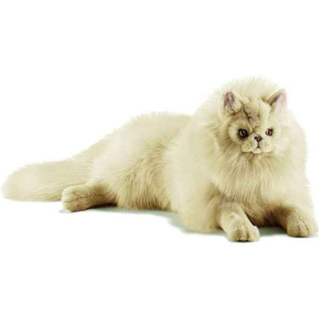 Anima   Peluche chat persan couché écru 50 cm  5010